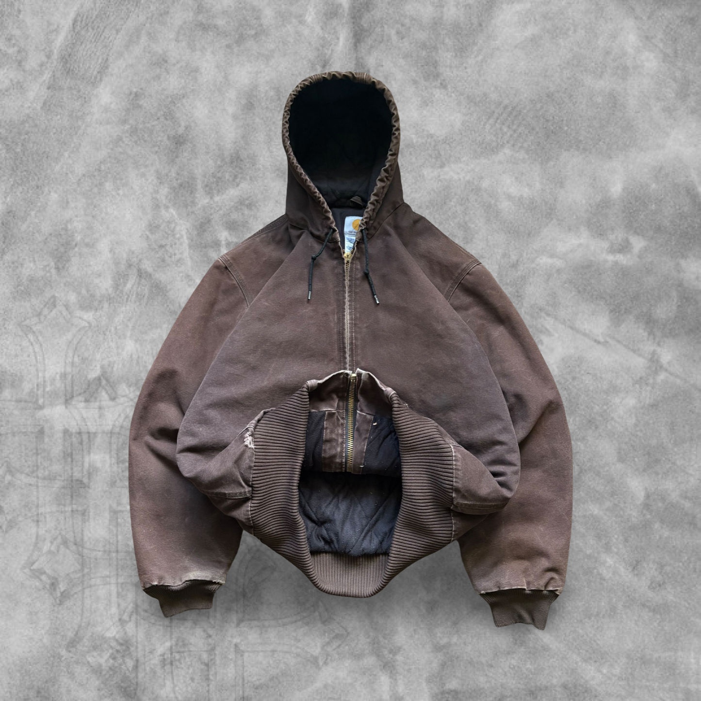 Mocha Brown Carhartt Hooded Jacket 2000s (L)