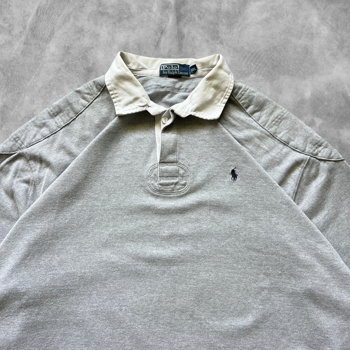 Grey Polo Rugby Shirt 1990s (XXL)