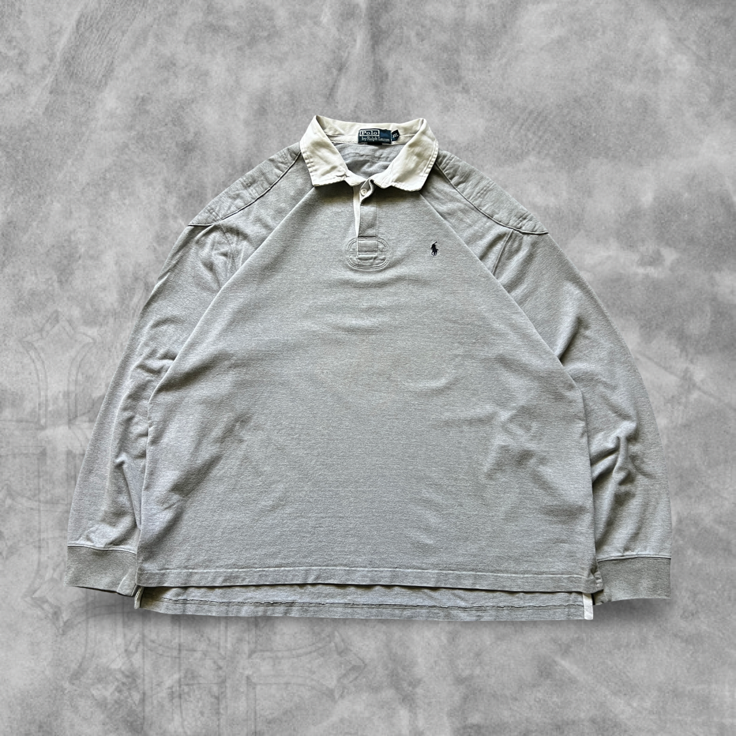 Grey Polo Rugby Shirt 1990s (XXL)