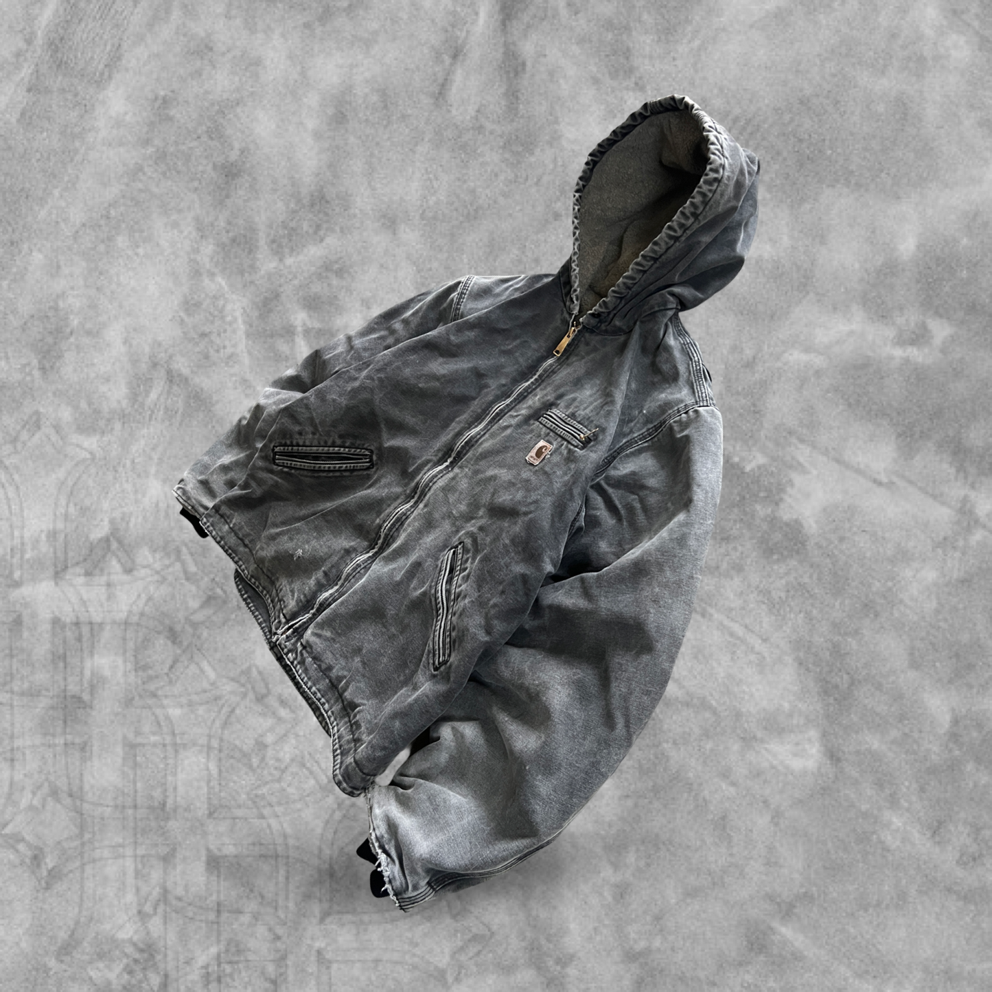 Faded Distressed Carhartt Hooded Jacket 2000s (L)