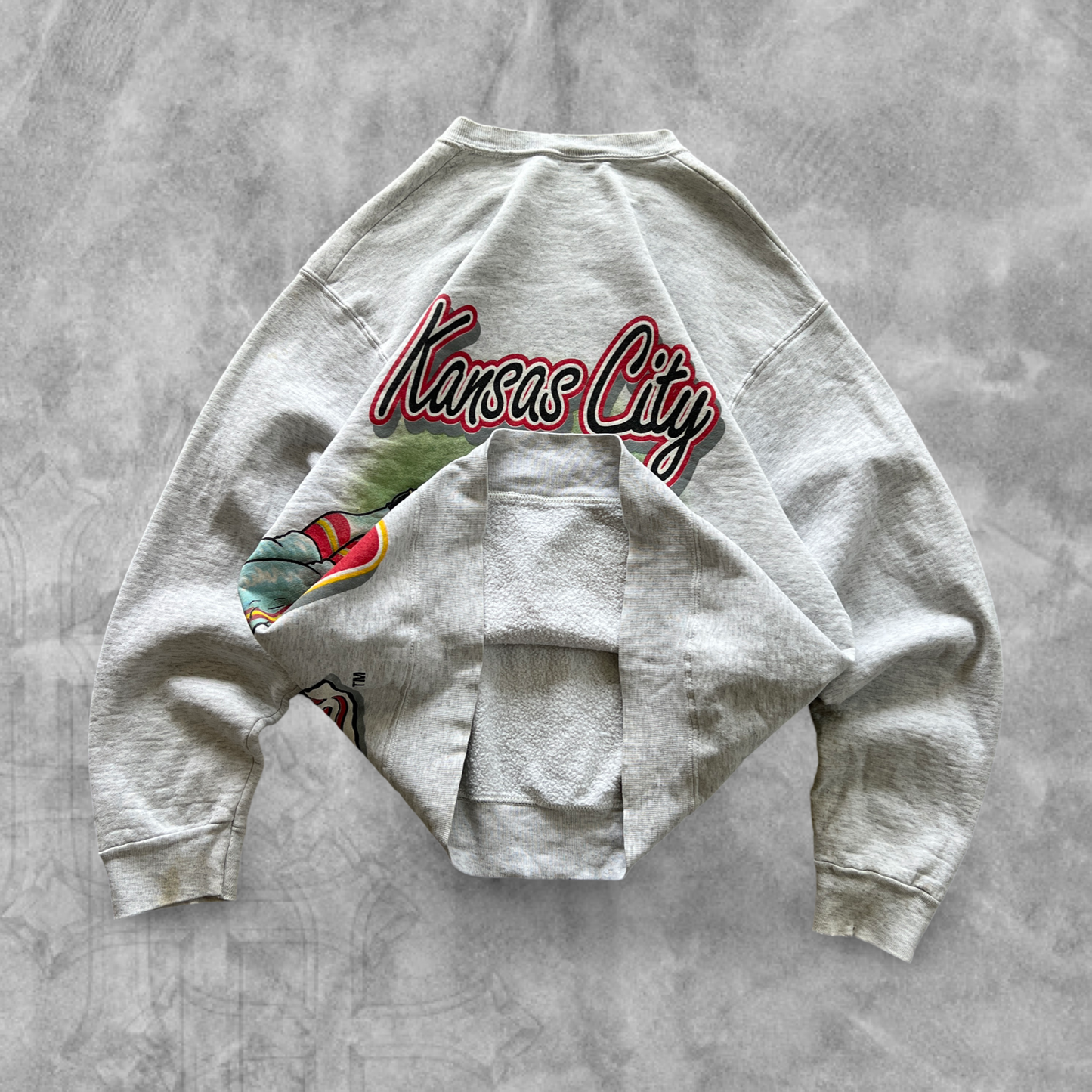 Gray Kansas City Chiefs Wrap Around Sweatshirt 1994 (L)
