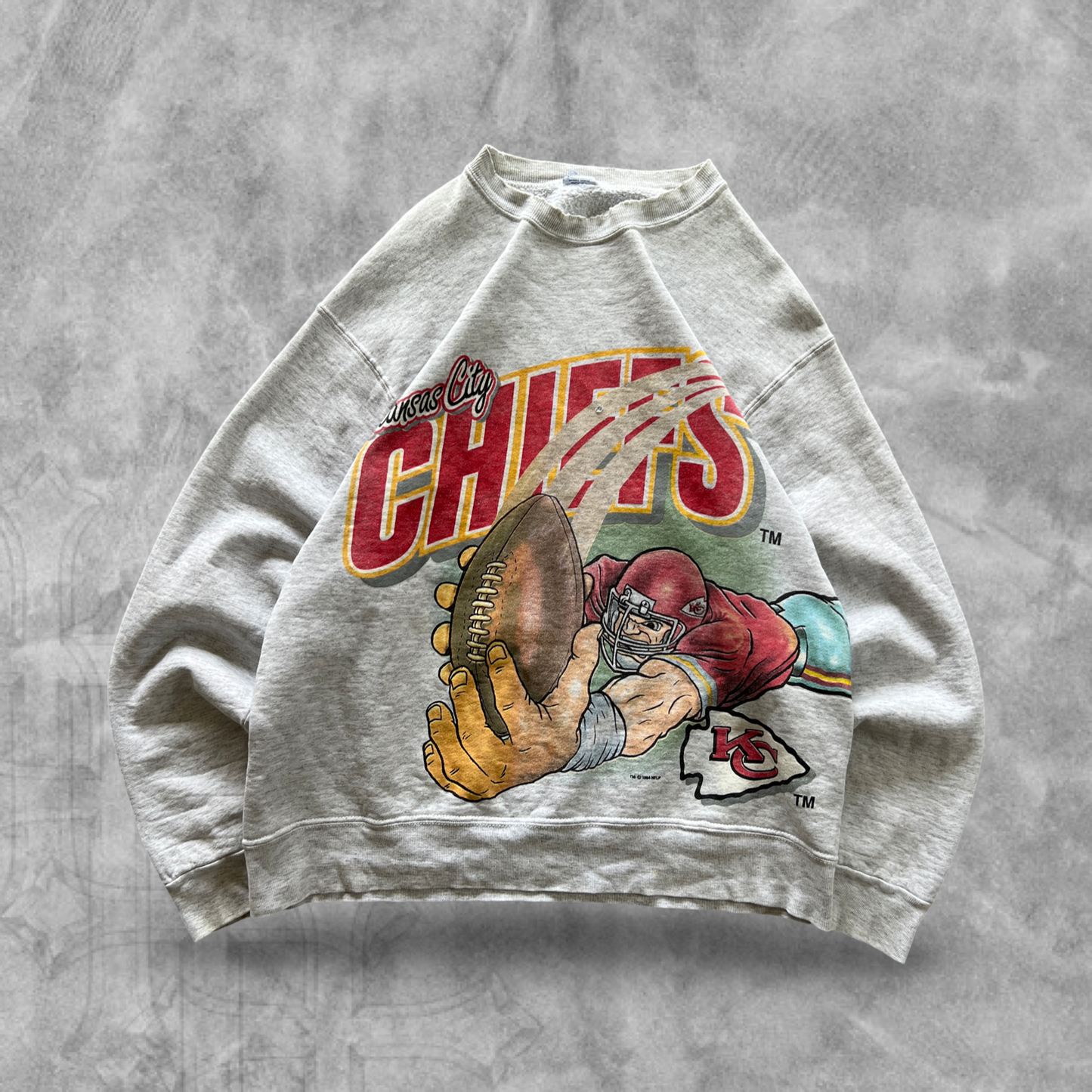 Gray Kansas City Chiefs Wrap Around Sweatshirt 1994 (L)
