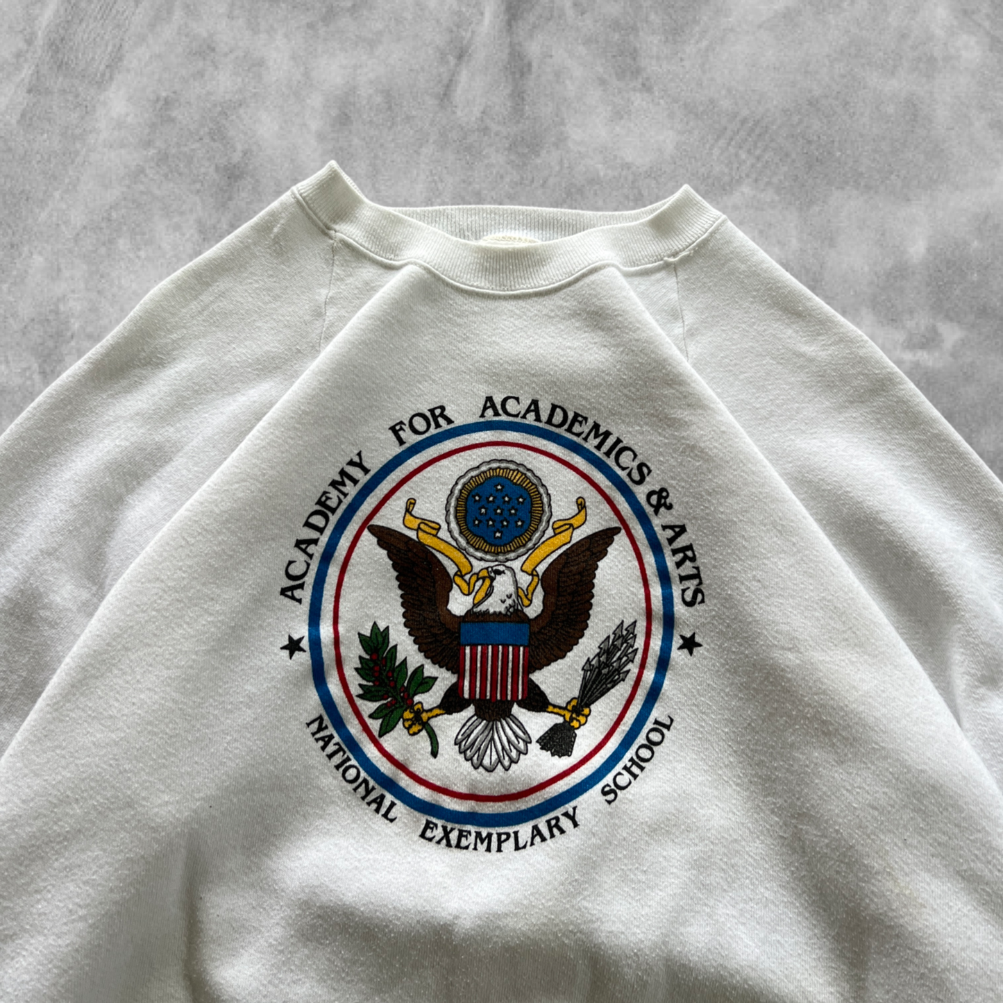 White Academy For Academics & Arts Sweatshirt 1980s (M)