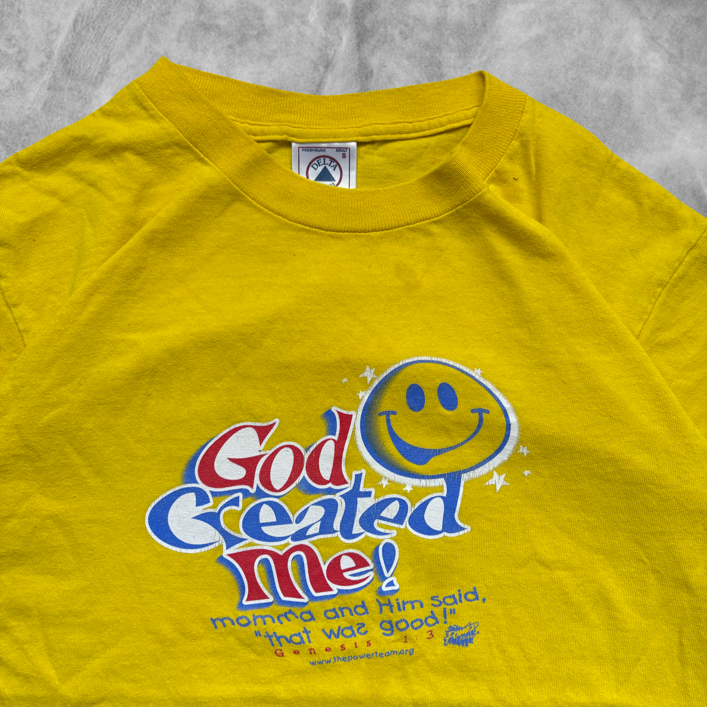 Yellow God Created Me Shirt 1990s (S)