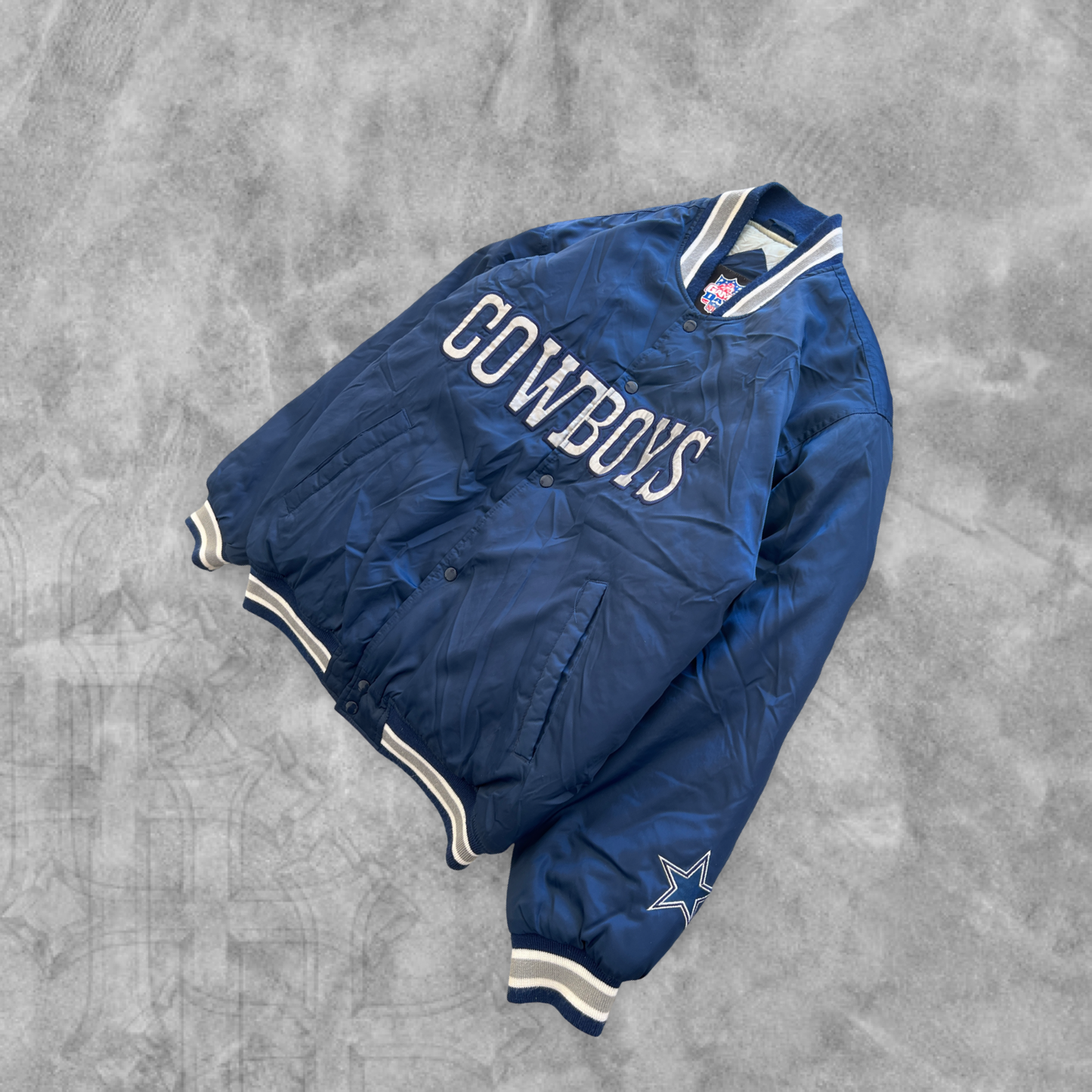Navy Blue Dallas Cowboys Bomber Jacket 1990s (L)