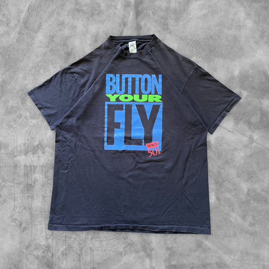 Black Levi’s Button Your Fly Shirt 1990s (XL)