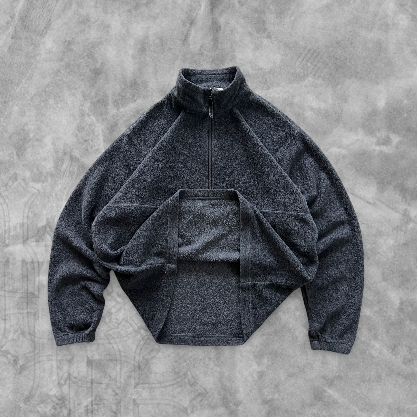 Charcoal Gray Columbia Quarter Zip Jacket 1990s (XL)