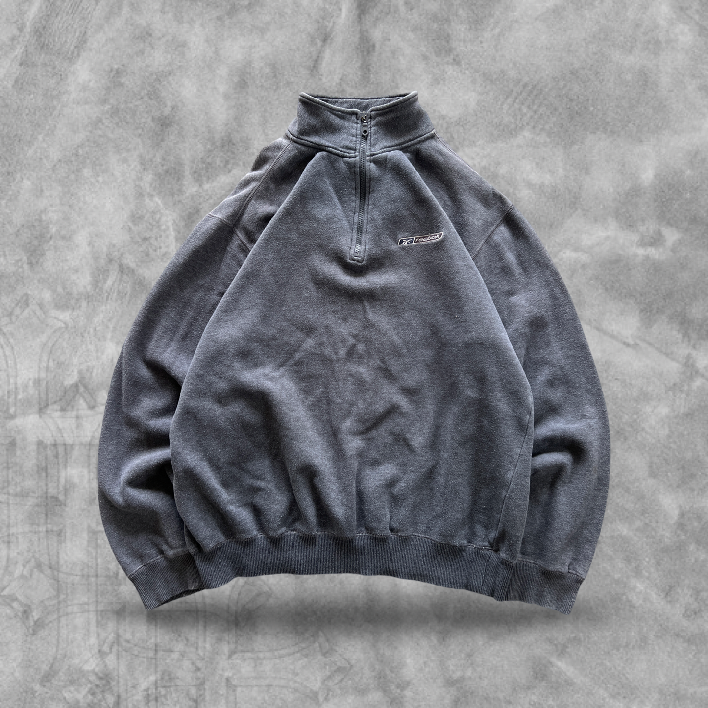 Charcoal Gray Reebok Quarter Zip Pullover 1990s (L)