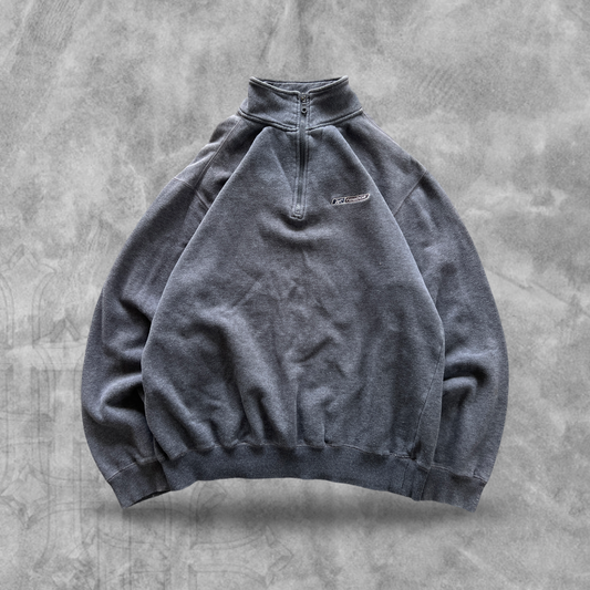 Charcoal Gray Reebok Quarter Zip Pullover 1990s (L)