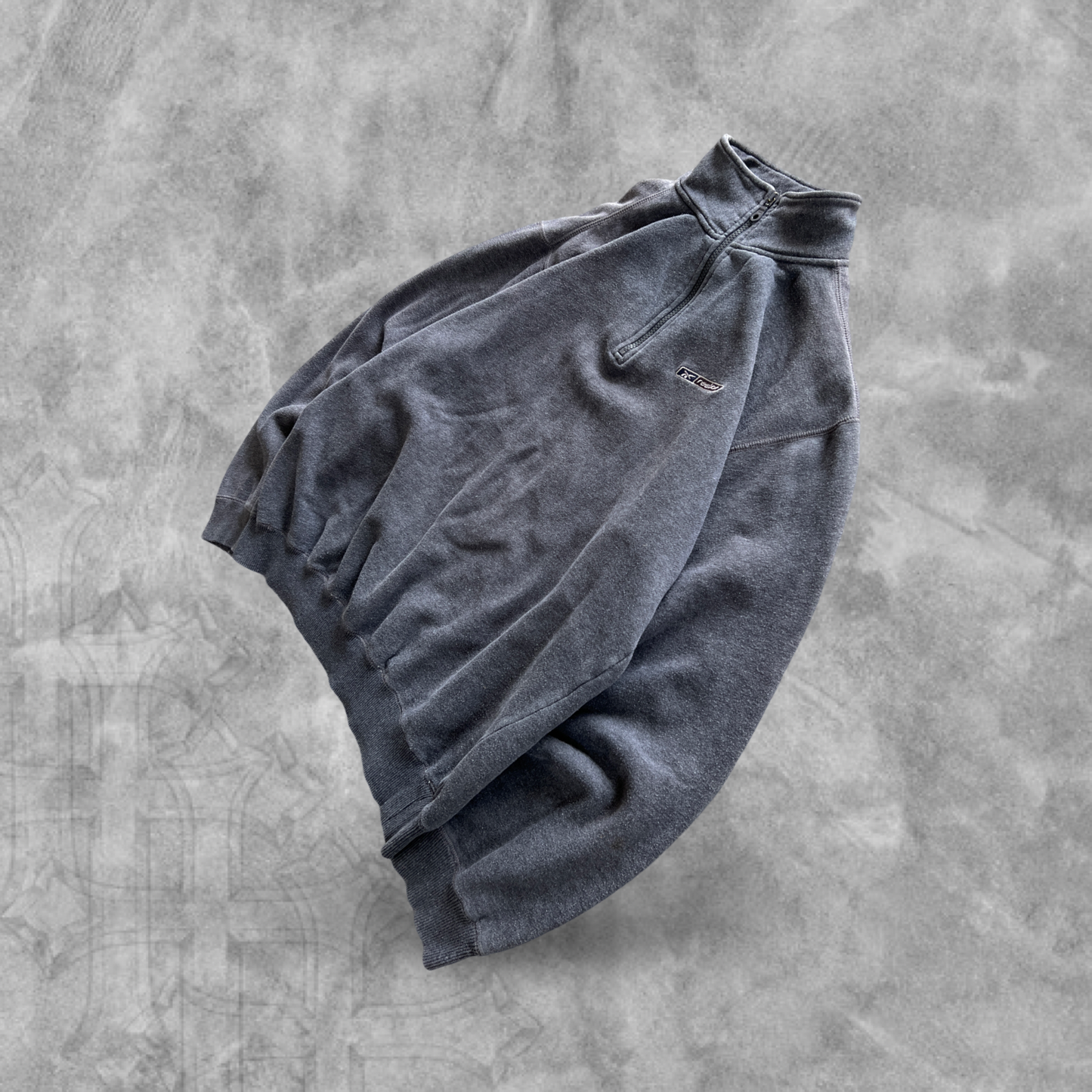 Charcoal Gray Reebok Quarter Zip Pullover 1990s (L)