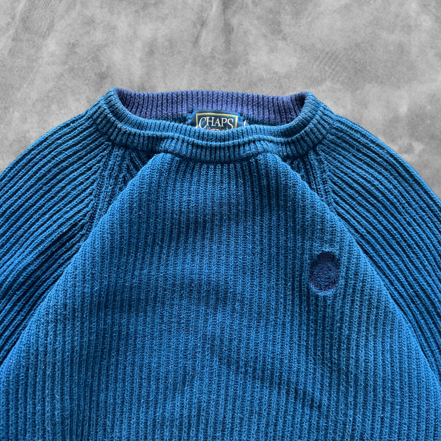 Berry Blue Chaps Ralph Lauren Knit Sweater 1990s