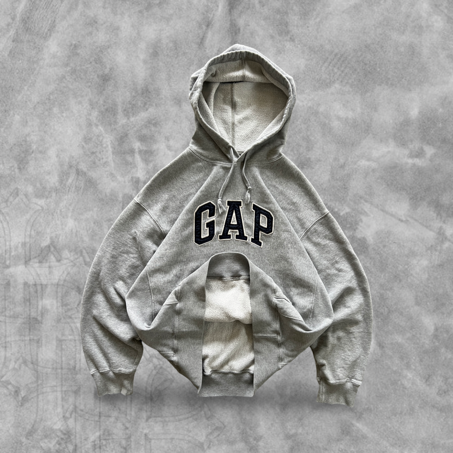 Light Gray Gap Hoodie 1990s (M)