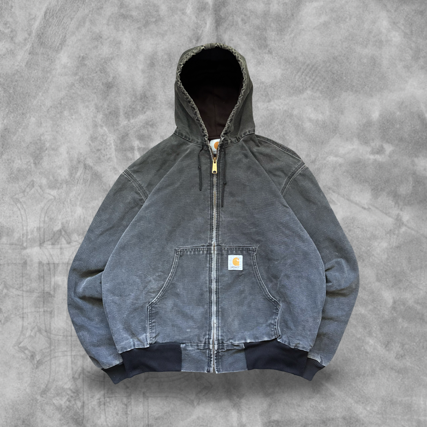 Stone Grey Carhartt Hooded Jacket 1990s (L)