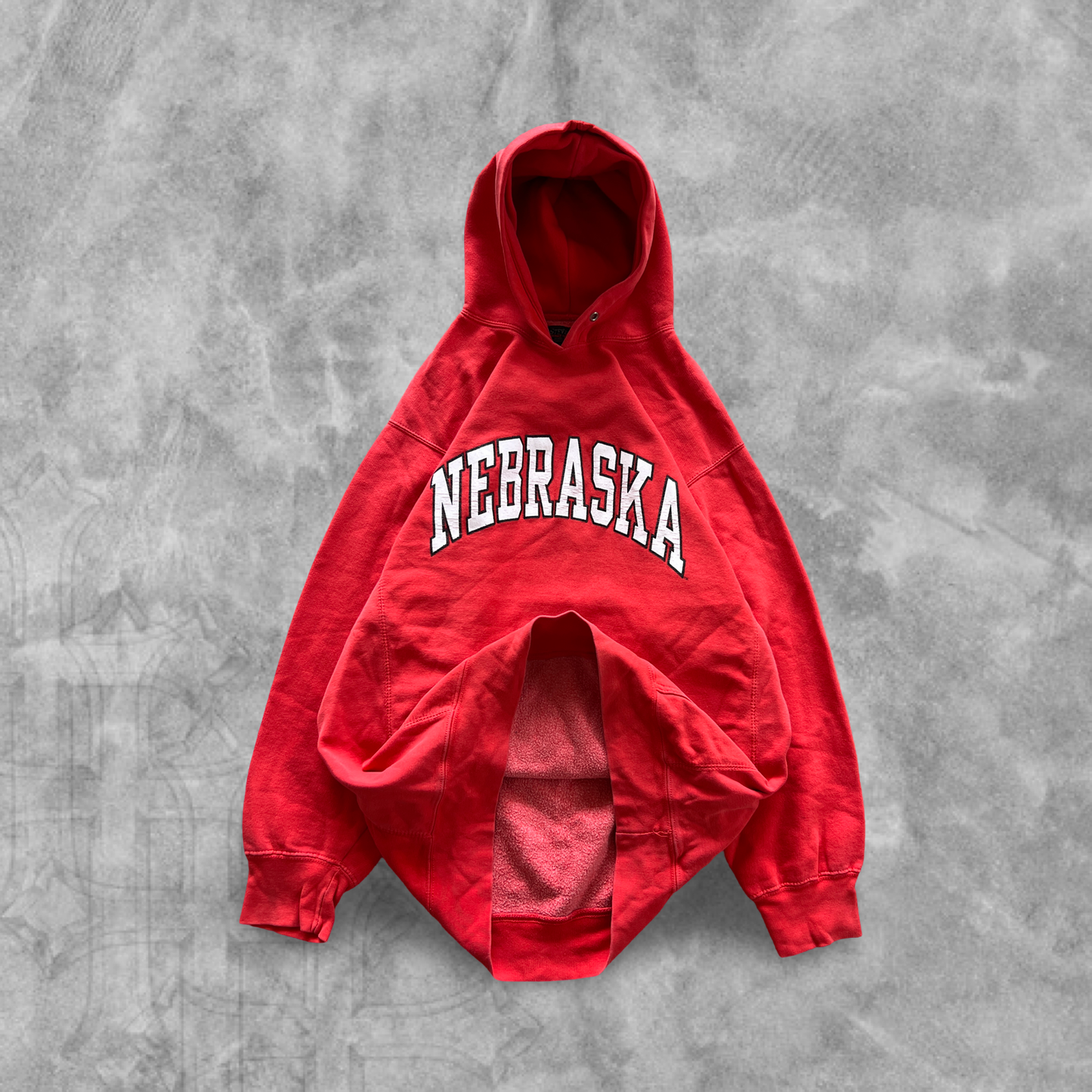 Faded Cherry Res Nebraska Cornhuskers Hoodie 1990s (L)