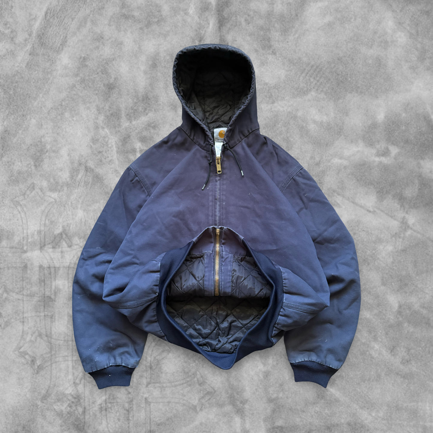 Navy Blue Carhartt Hooded Jacket 2000s (L)