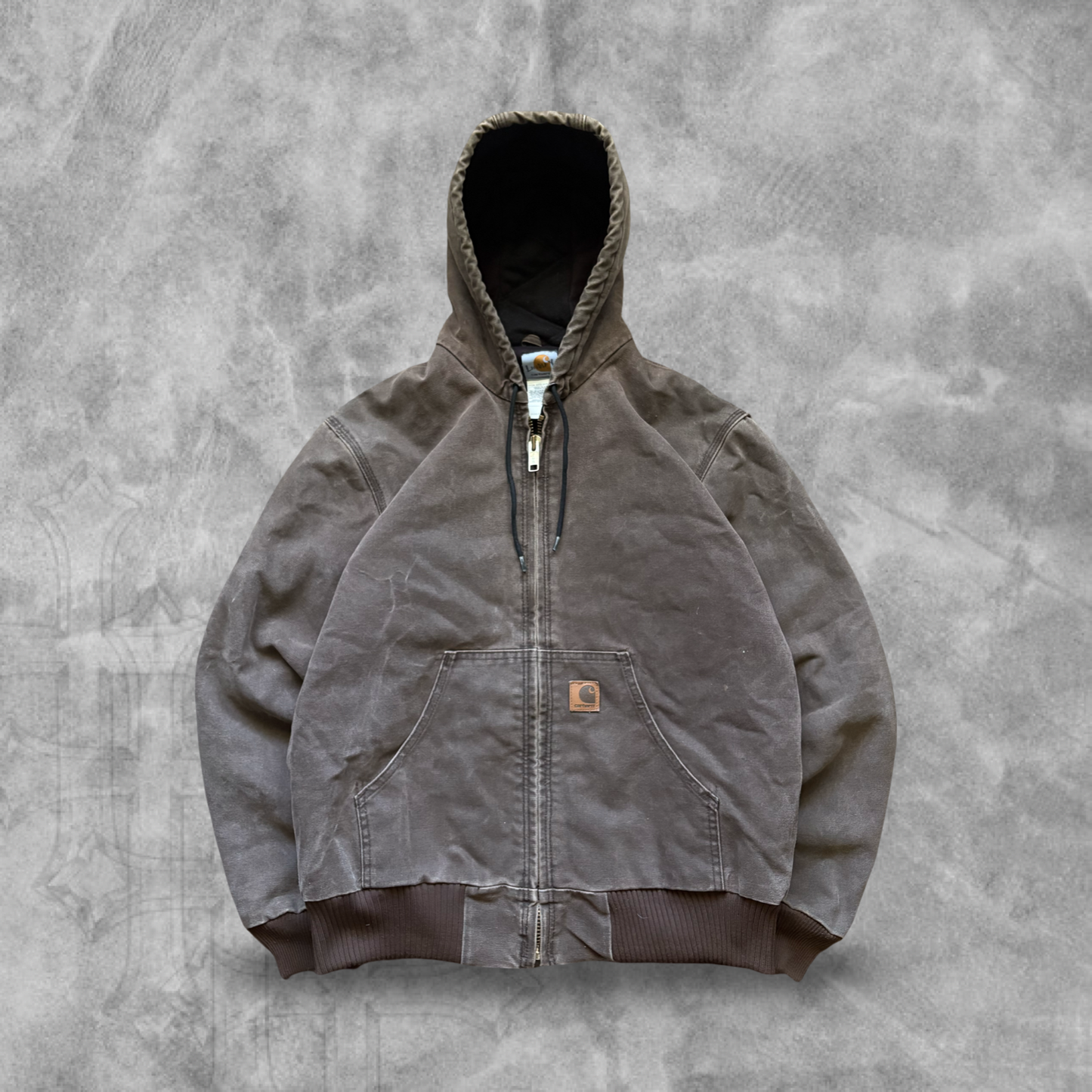 Mocha Brown Carhartt Hooded Jacket 1990s (M)