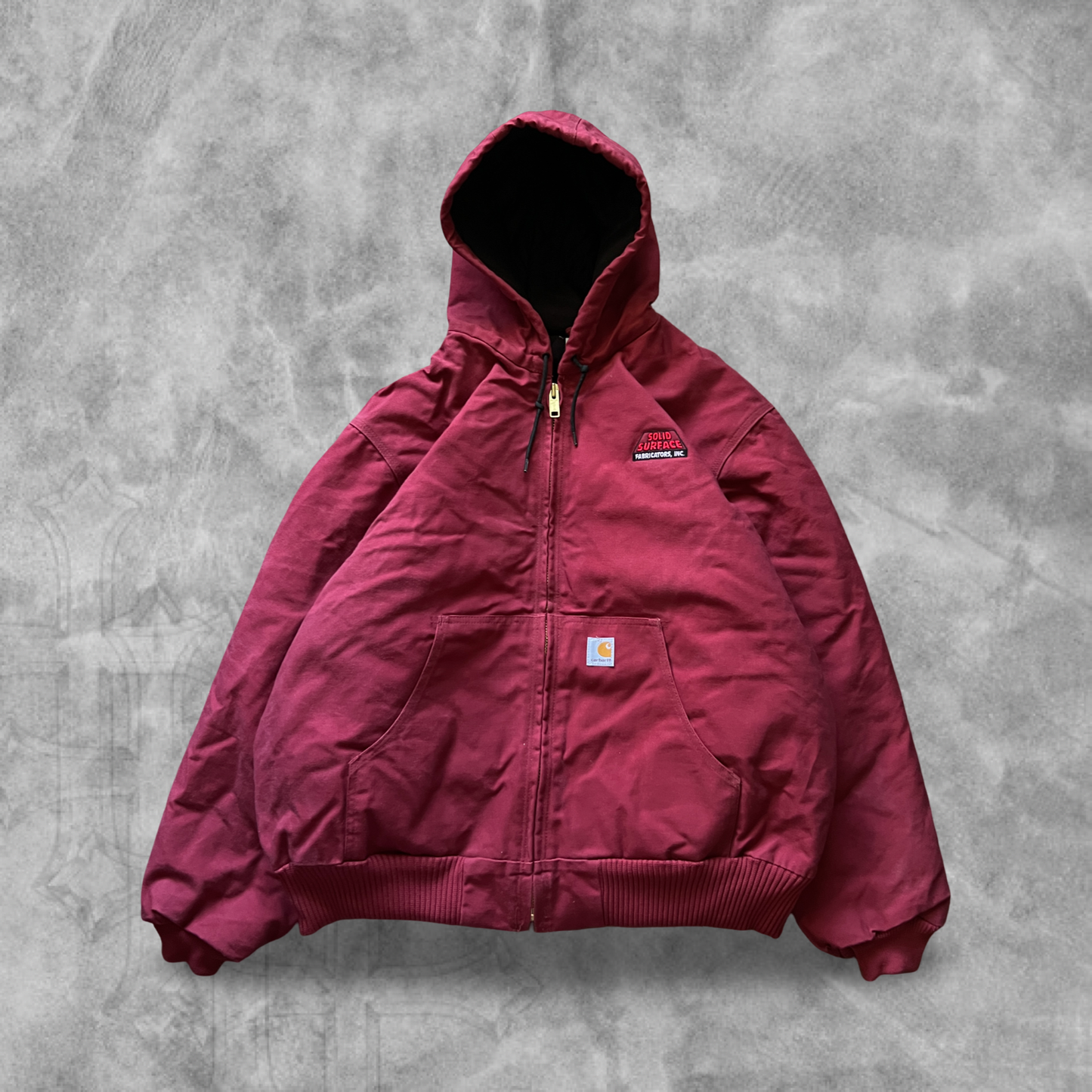 Maroon Carhartt Hooded Jacket 1990s (XL)