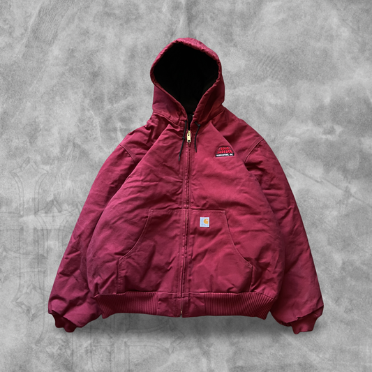 Maroon Carhartt Hooded Jacket 1990s (XL)
