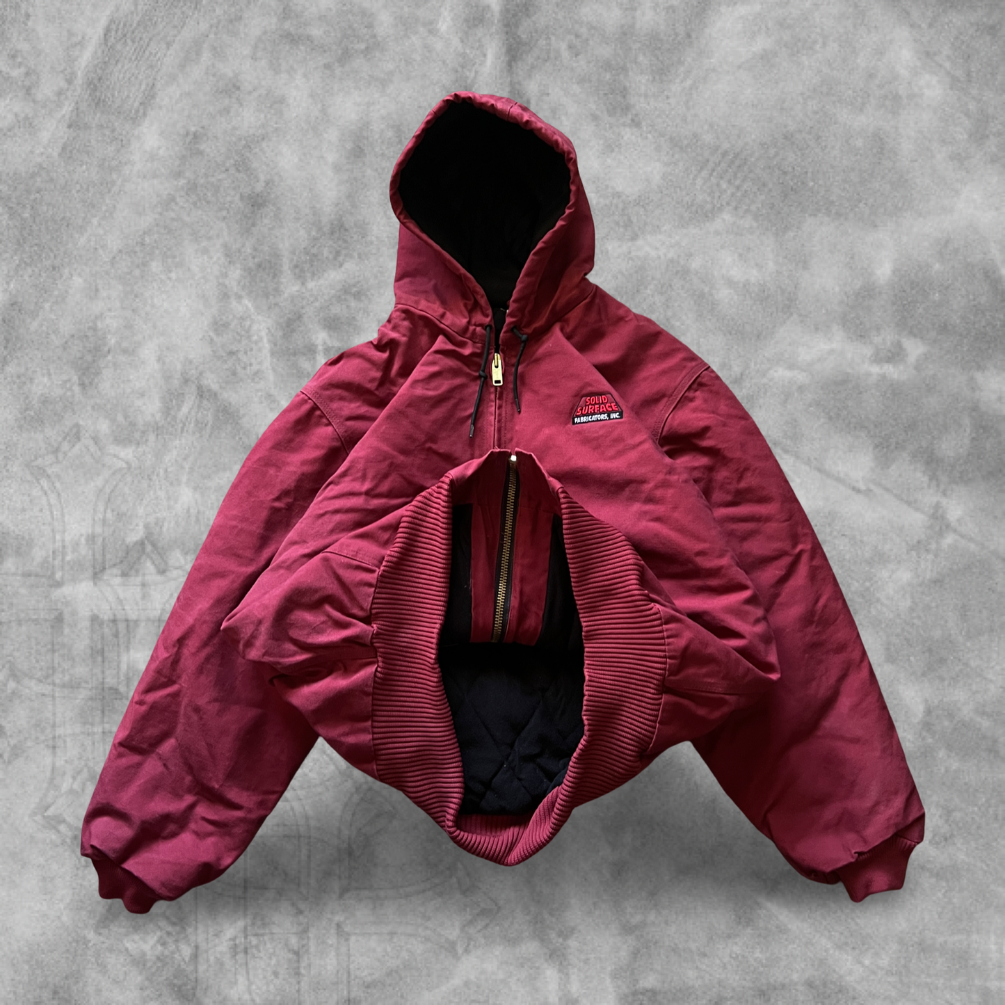 Maroon Carhartt Hooded Jacket 1990s (XL)