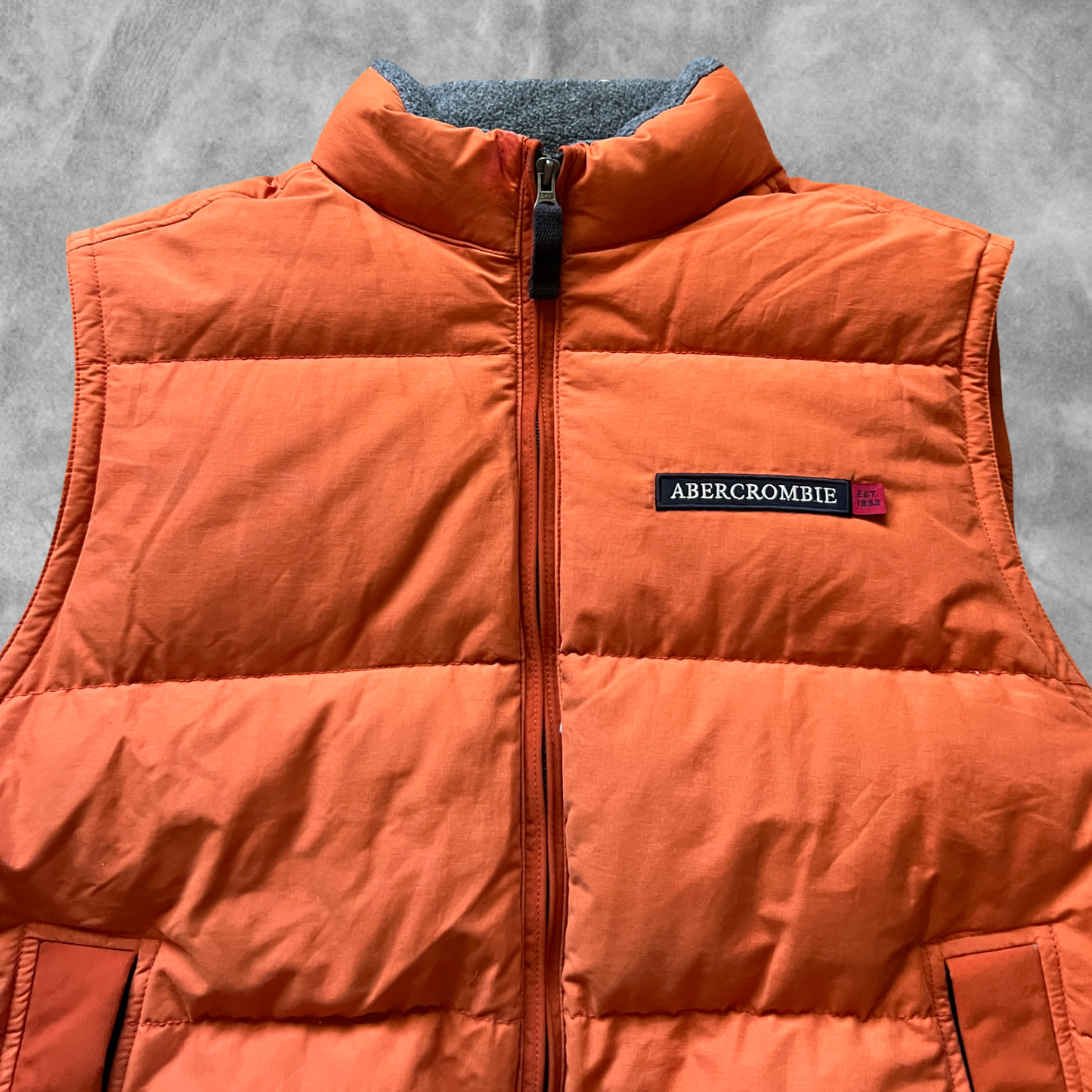 Orange Abercrombie Puffer Vest 1990s (L)
