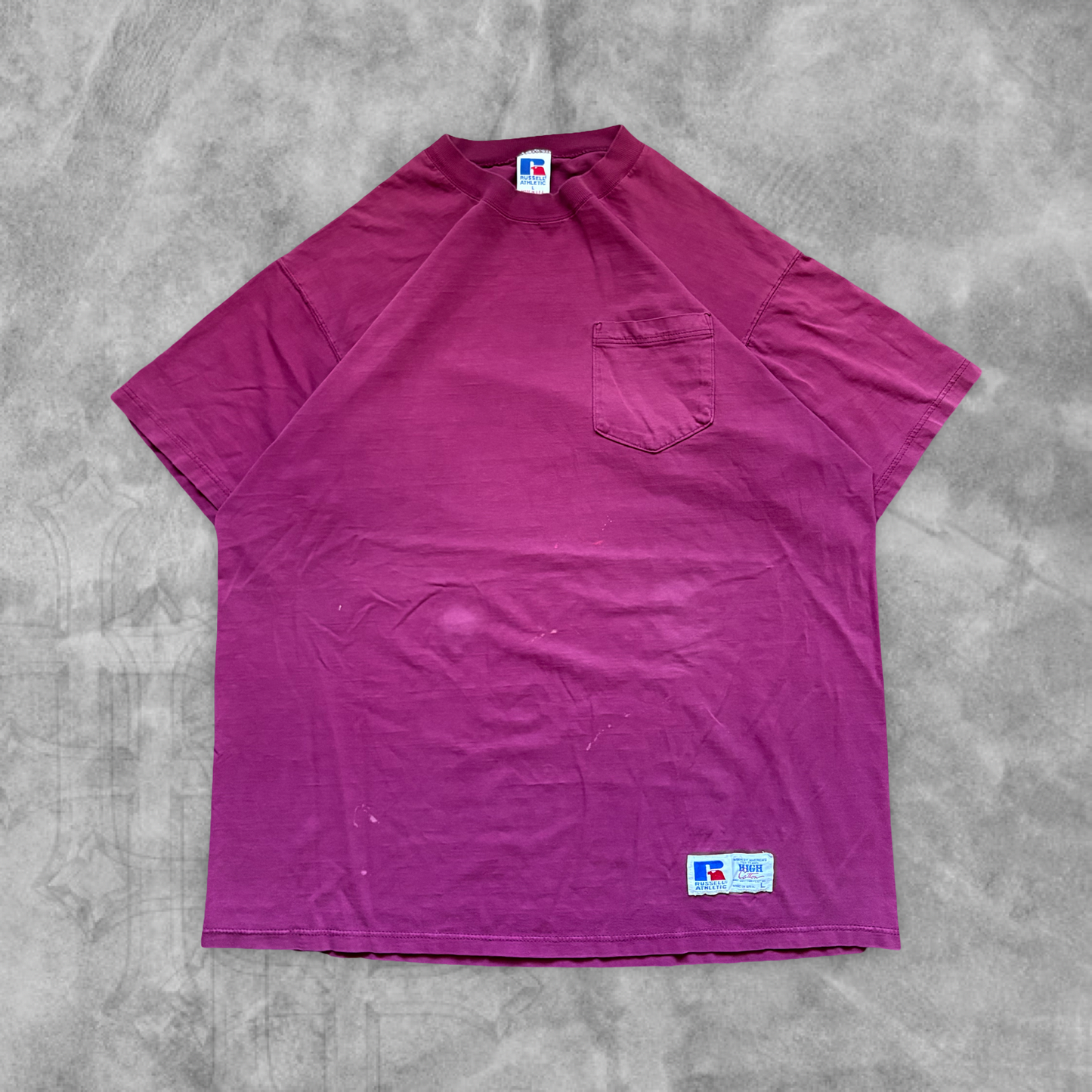 Faded Maroon Russell Pocket Shirt 1990s (XL)
