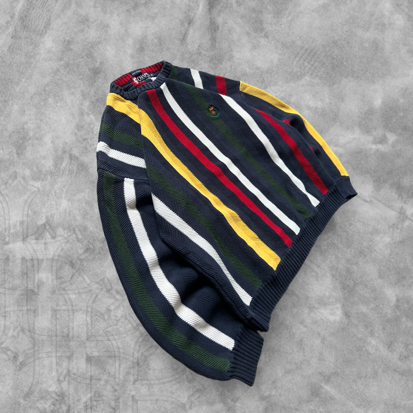 Multicolored Striped Chaps Ralph Lauren Knit Sweater 1990s (L)