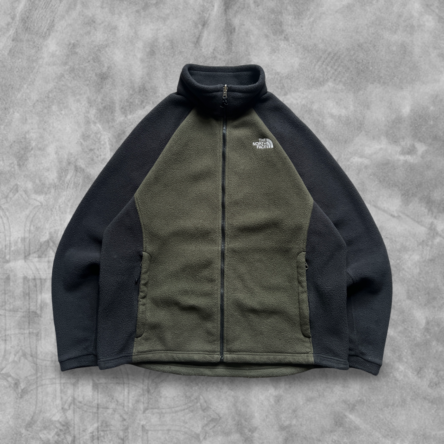 Olive Green The North Face Fleece Jacket 2000s (XL)
