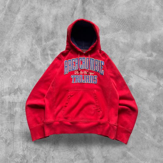Cherry Red Abercrombie & Fitch Hoodie 1990s (M)