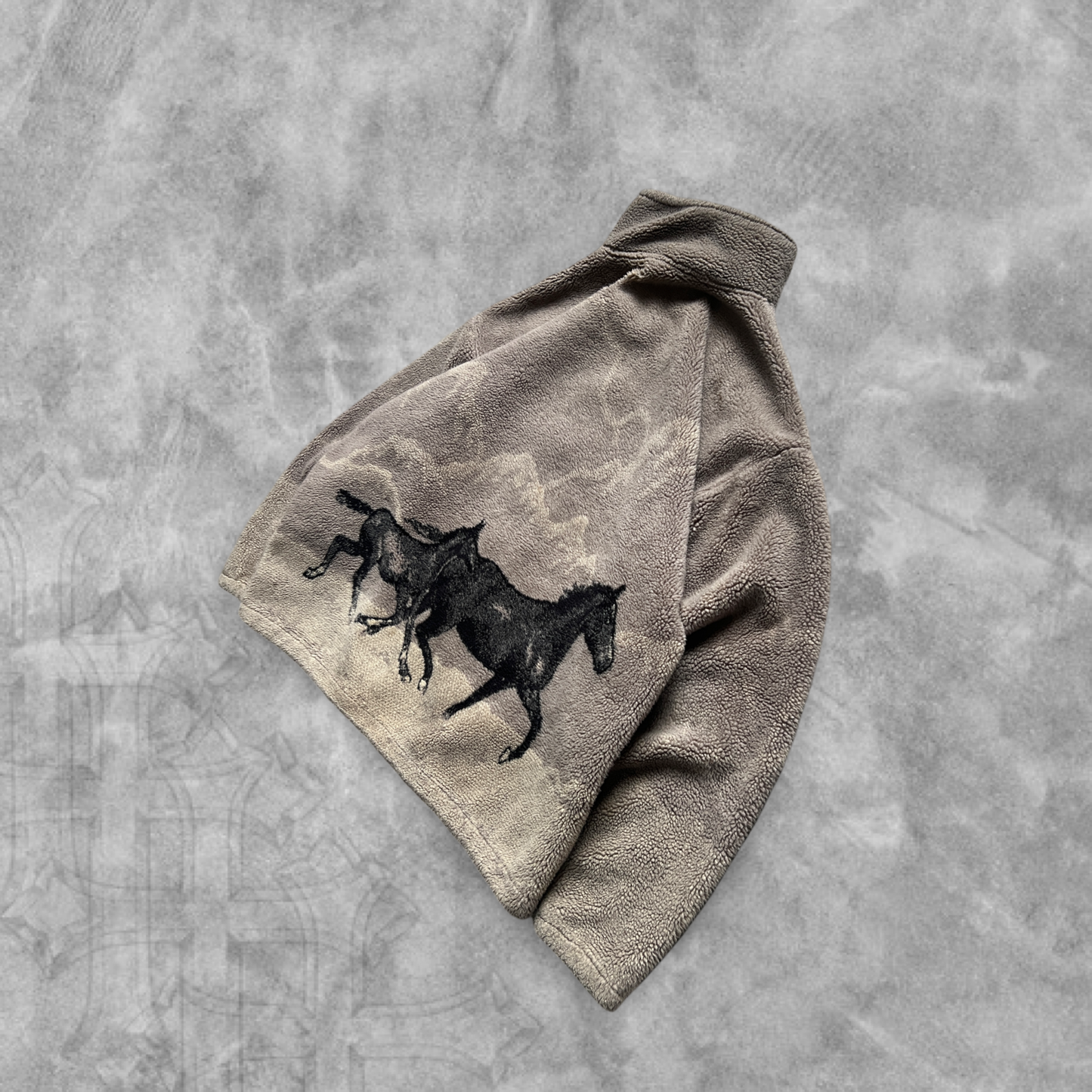 Brown Black Horse Fleece Jacket 1990s (M)