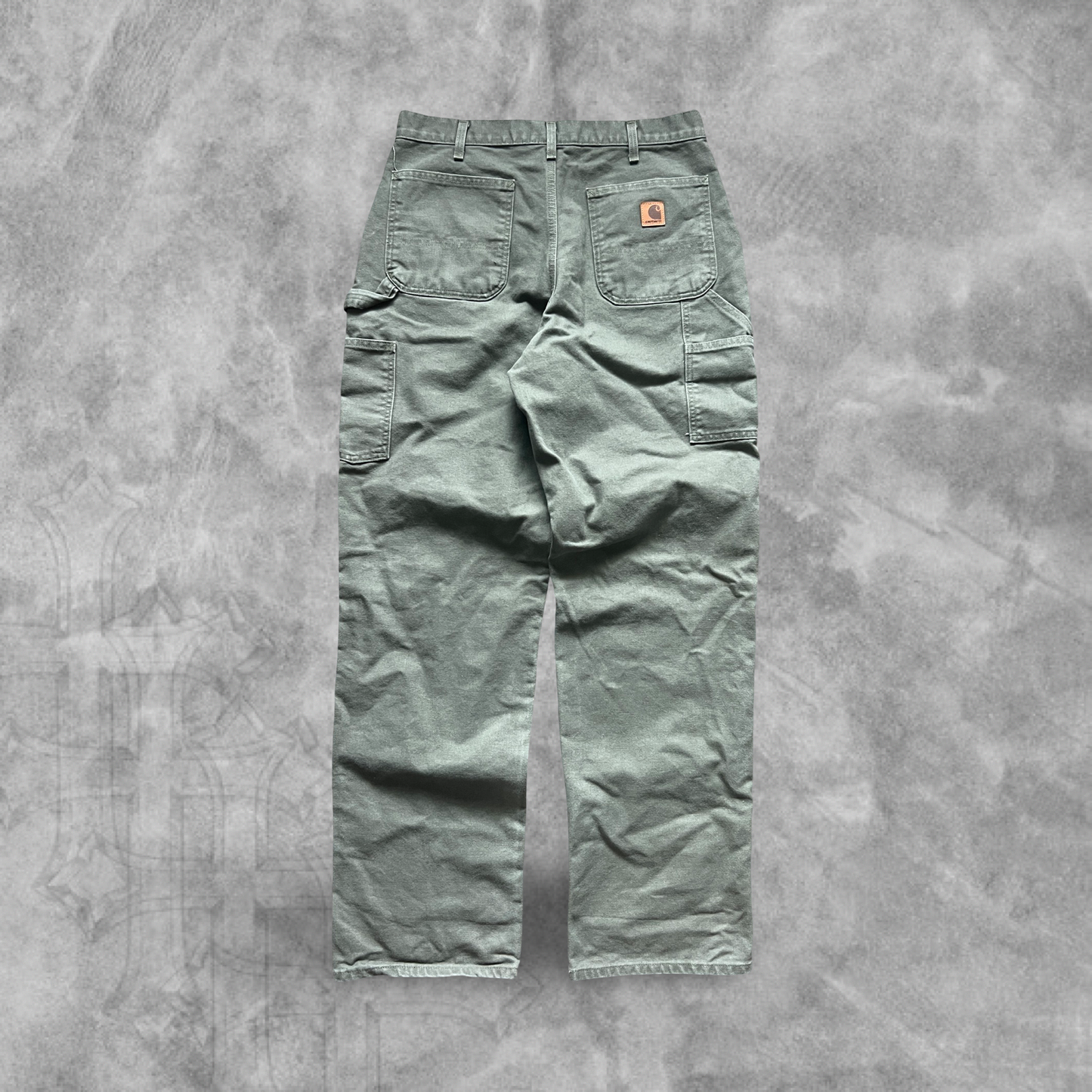 Olive Green Carhartt Carpenter Pants 2000s (34x34)