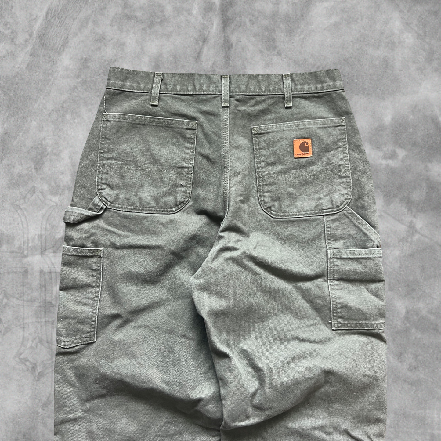 Olive Green Carhartt Carpenter Pants 2000s (34x34)