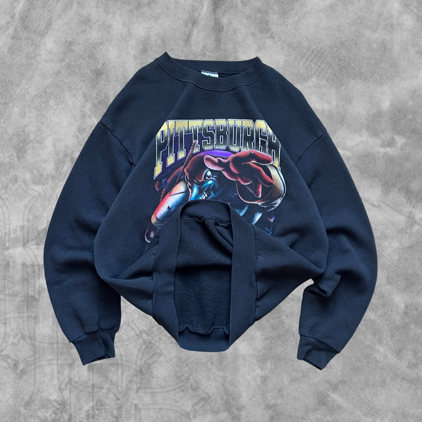 Faded Black Pittsburg Penguins Sweatshirt 1990s (M)