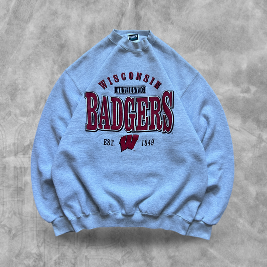 Heather Gray Wisconsin Badgers Sweatshirt 1990s (L)