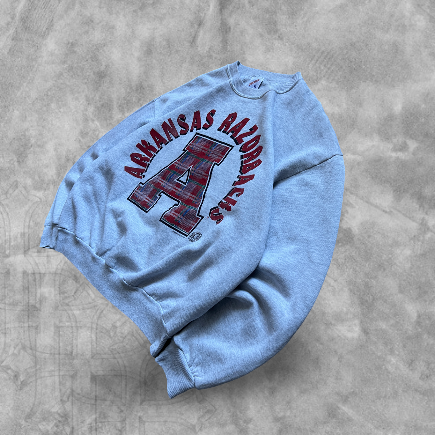 Heather Gray Arkansas Razorbacks Sweatshirt 1990s (L)