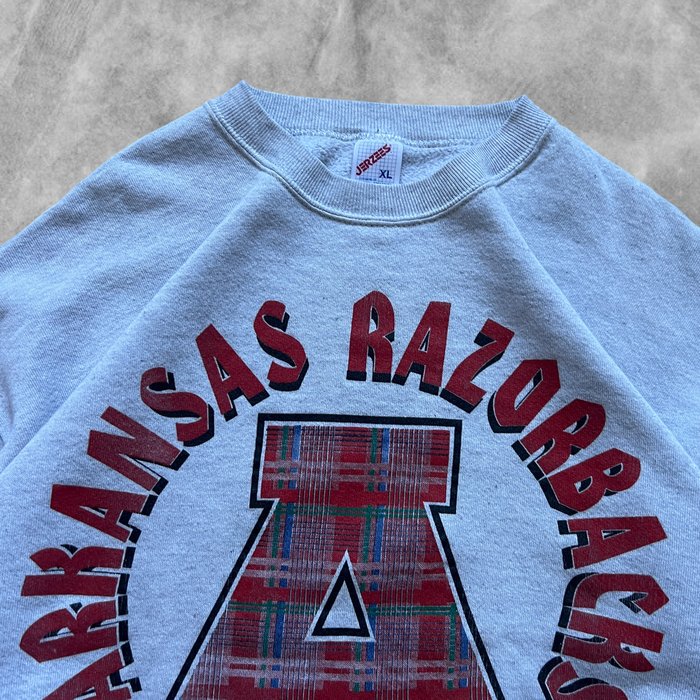 Heather Gray Arkansas Razorbacks Sweatshirt 1990s (L)