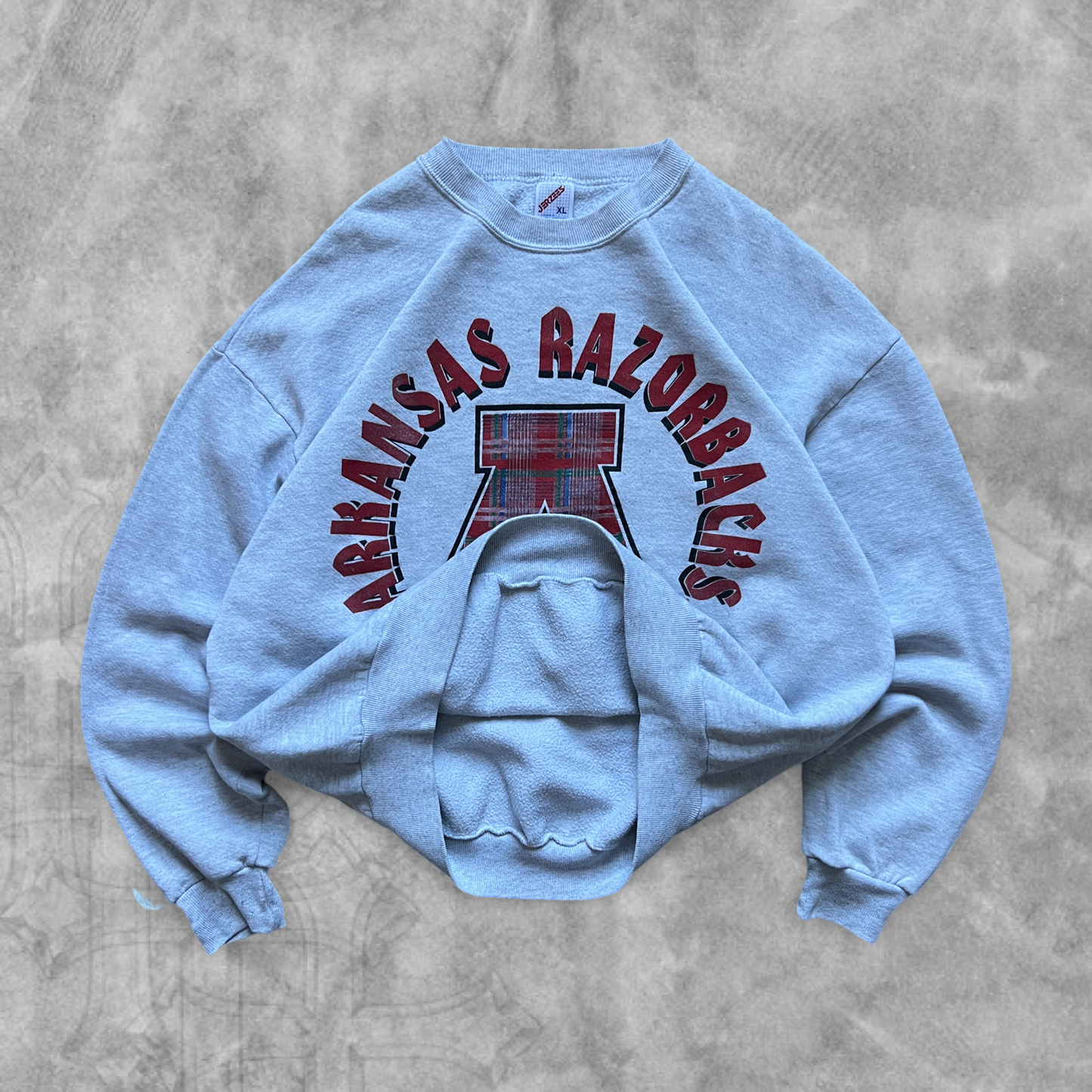 Heather Gray Arkansas Razorbacks Sweatshirt 1990s (L)