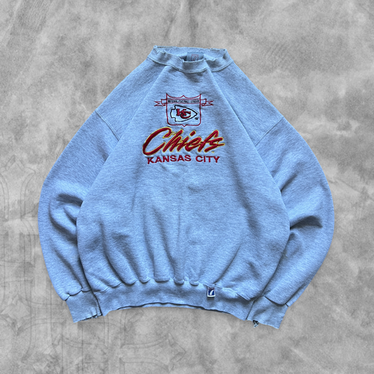 Heather Gray Kansas City Chiefs Sweatshirt 1990s (L)