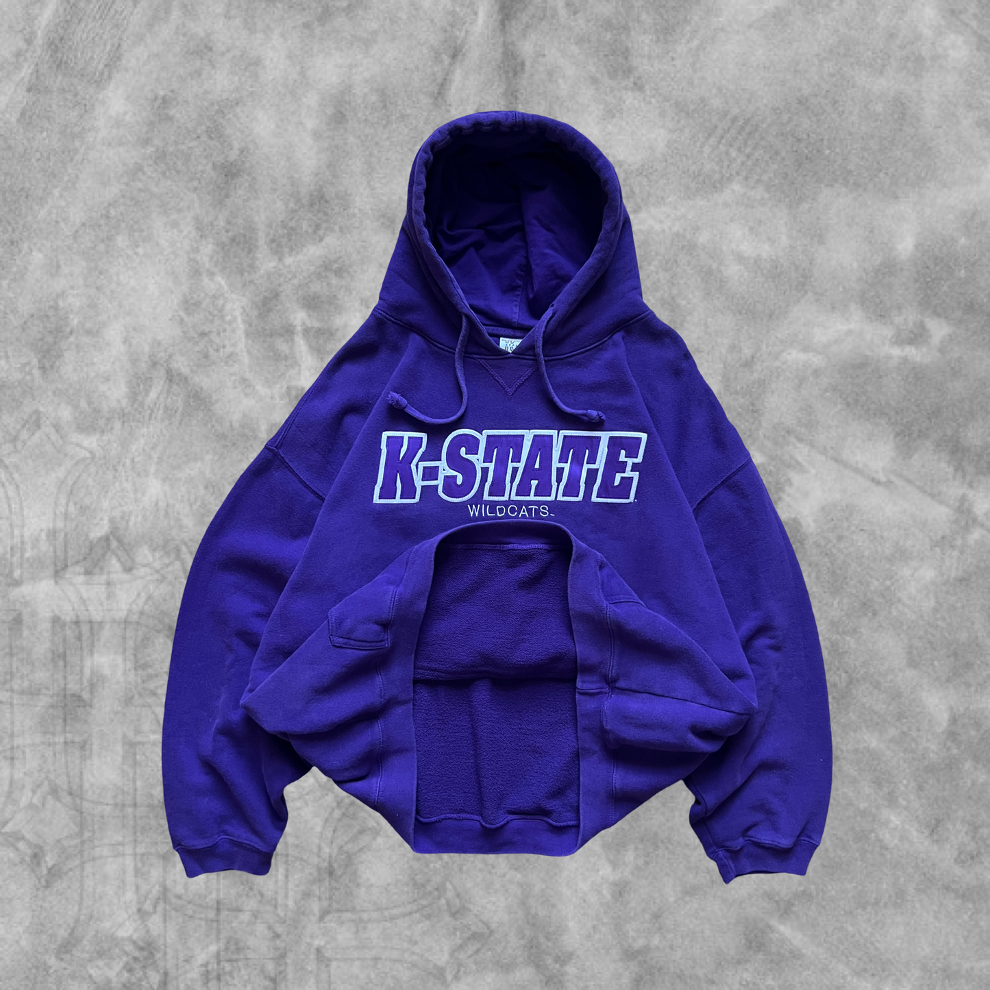 Grape Purple Kansas State Wildcats Hoodie 1990s (L)