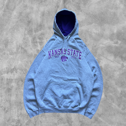 Heather Gray Kansas State Hoodie 1990s (XL)