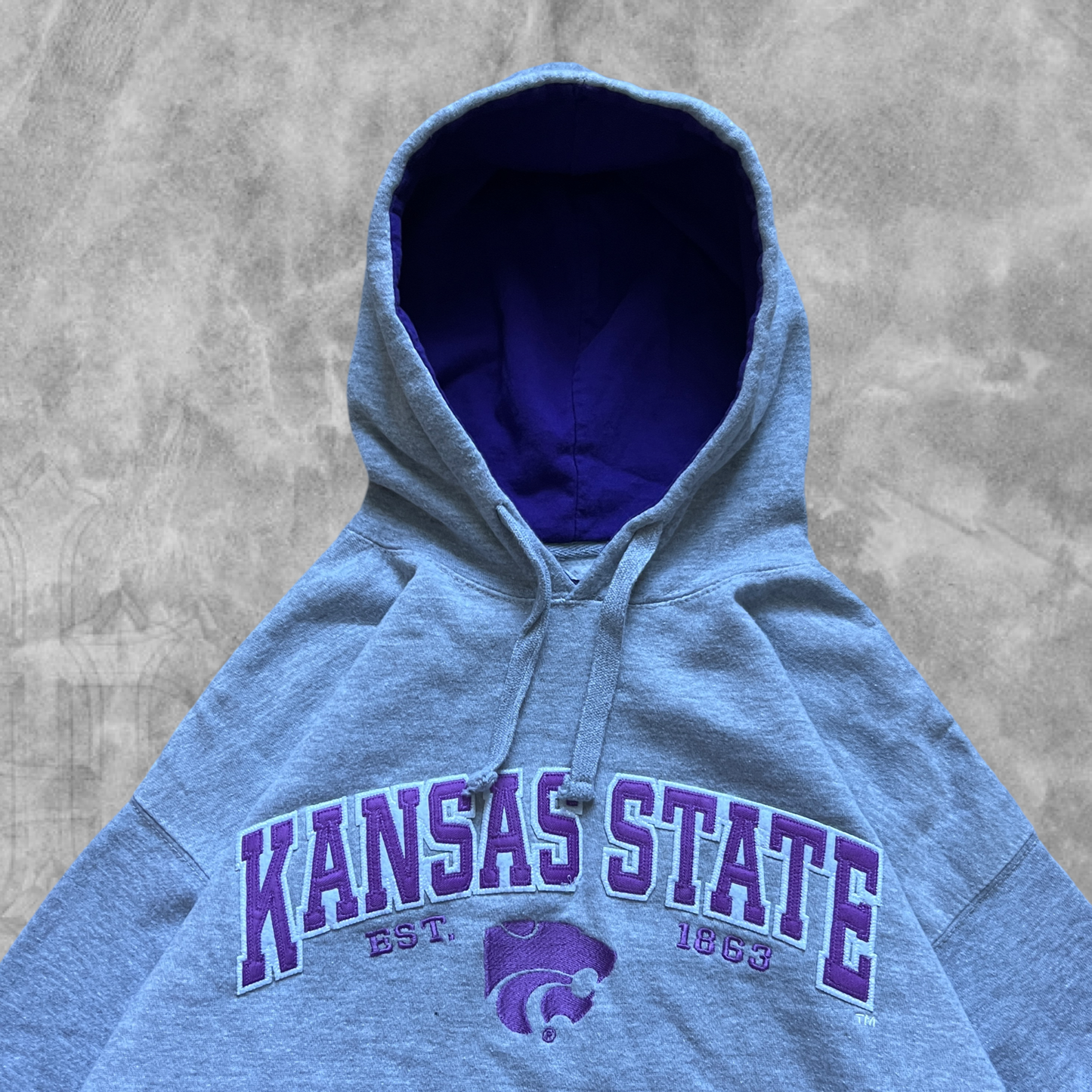 Heather Gray Kansas State Hoodie 1990s (XL)