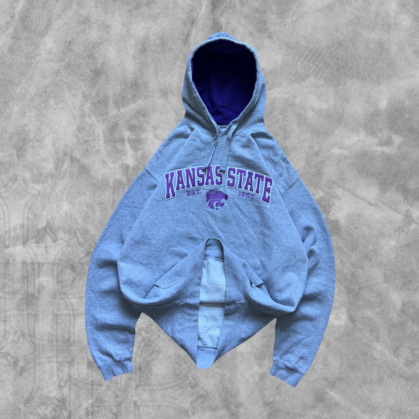 Heather Gray Kansas State Hoodie 1990s (XL)
