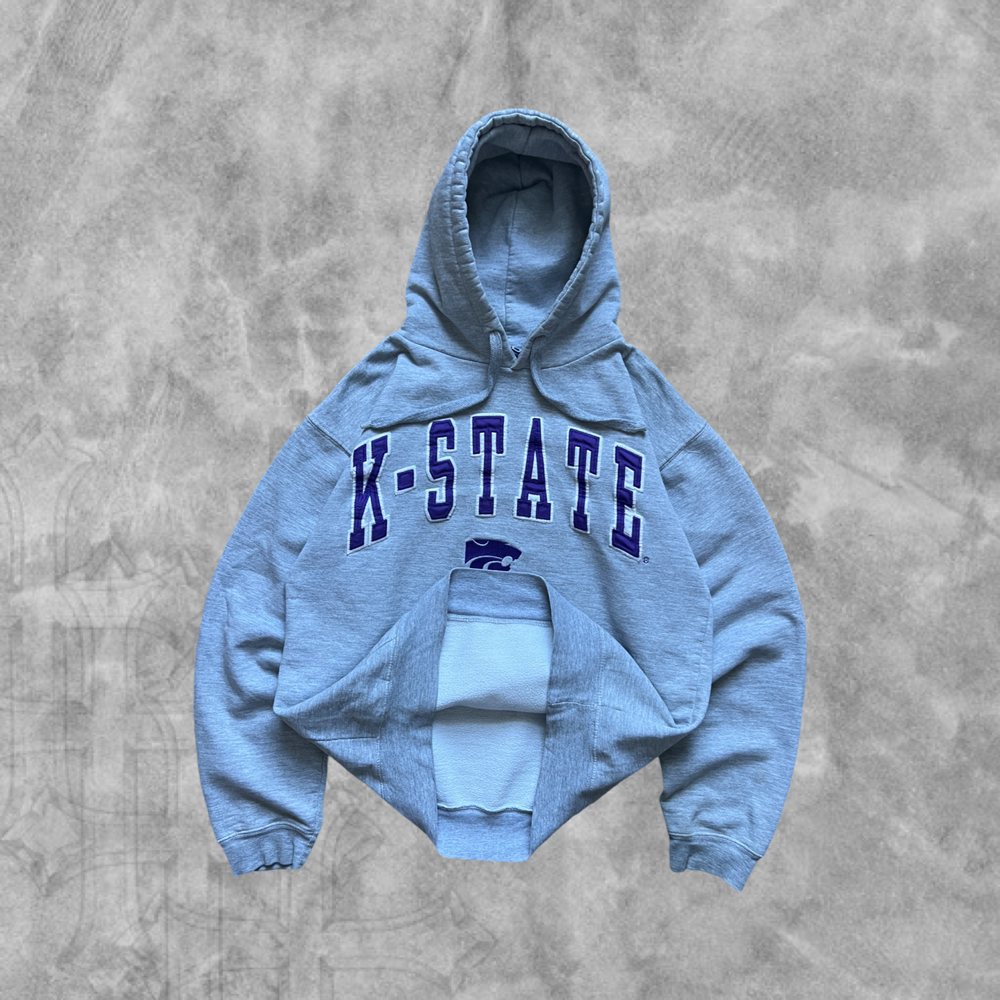 Heather Gray Kansas State Hoodie 1990s (M)