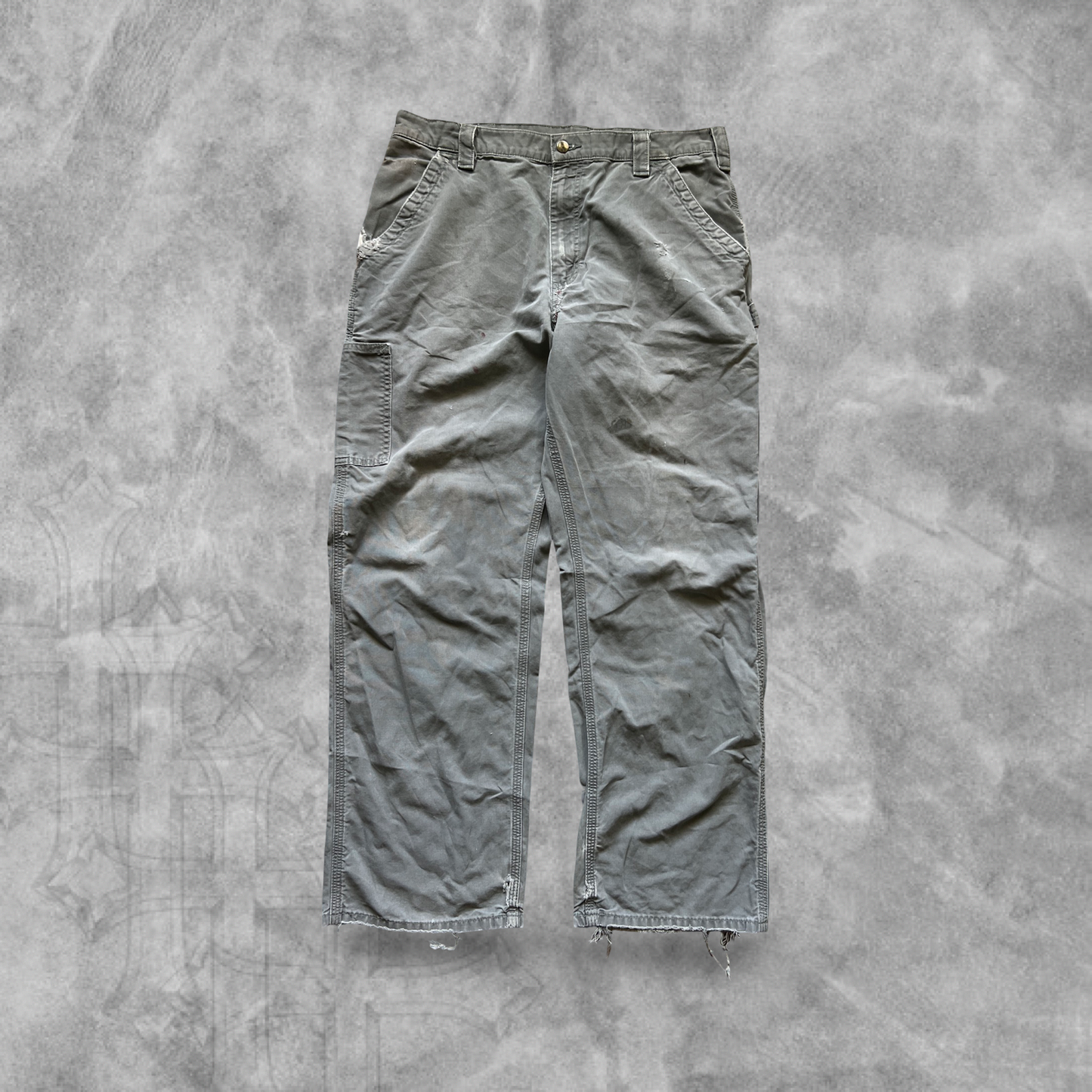 Distressed Gray Carhartt Carpenter Pants 2000s (36x32)