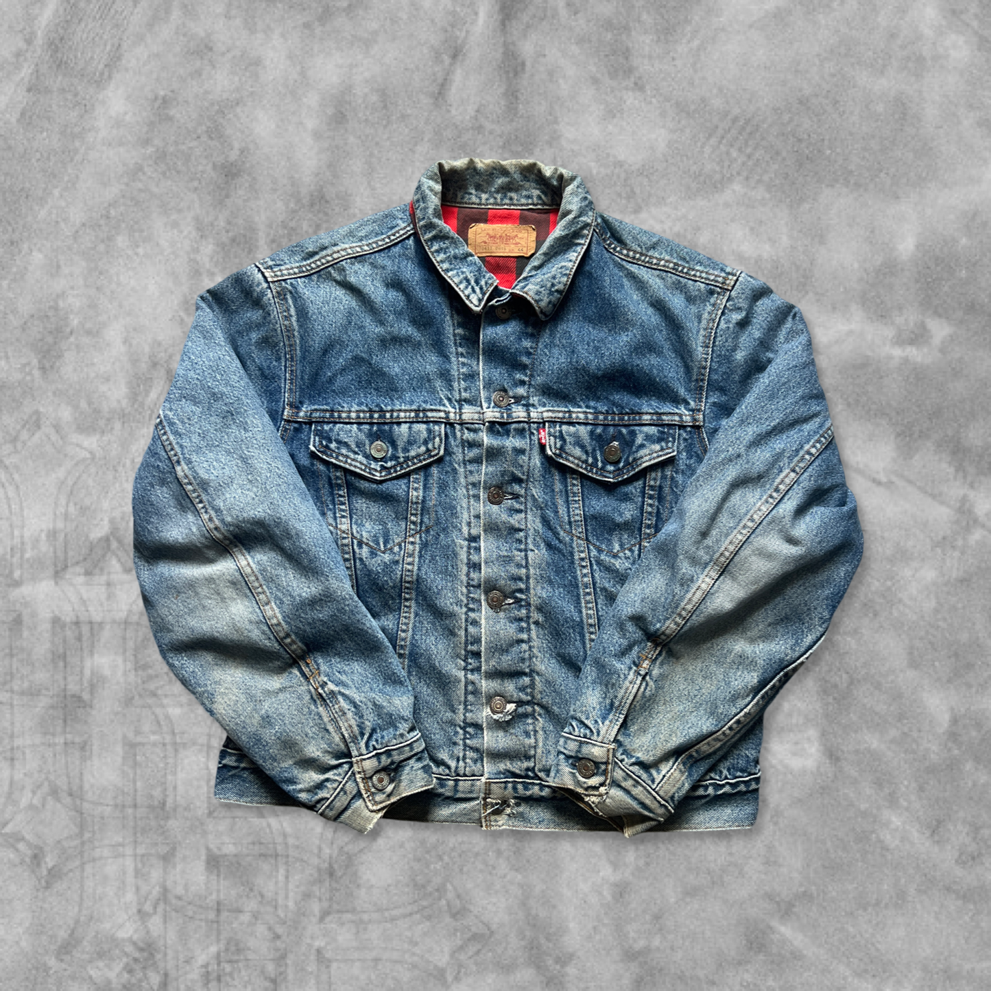 Faded Denim Levis Flannel Lined Trucker Jacket 1987 (S)