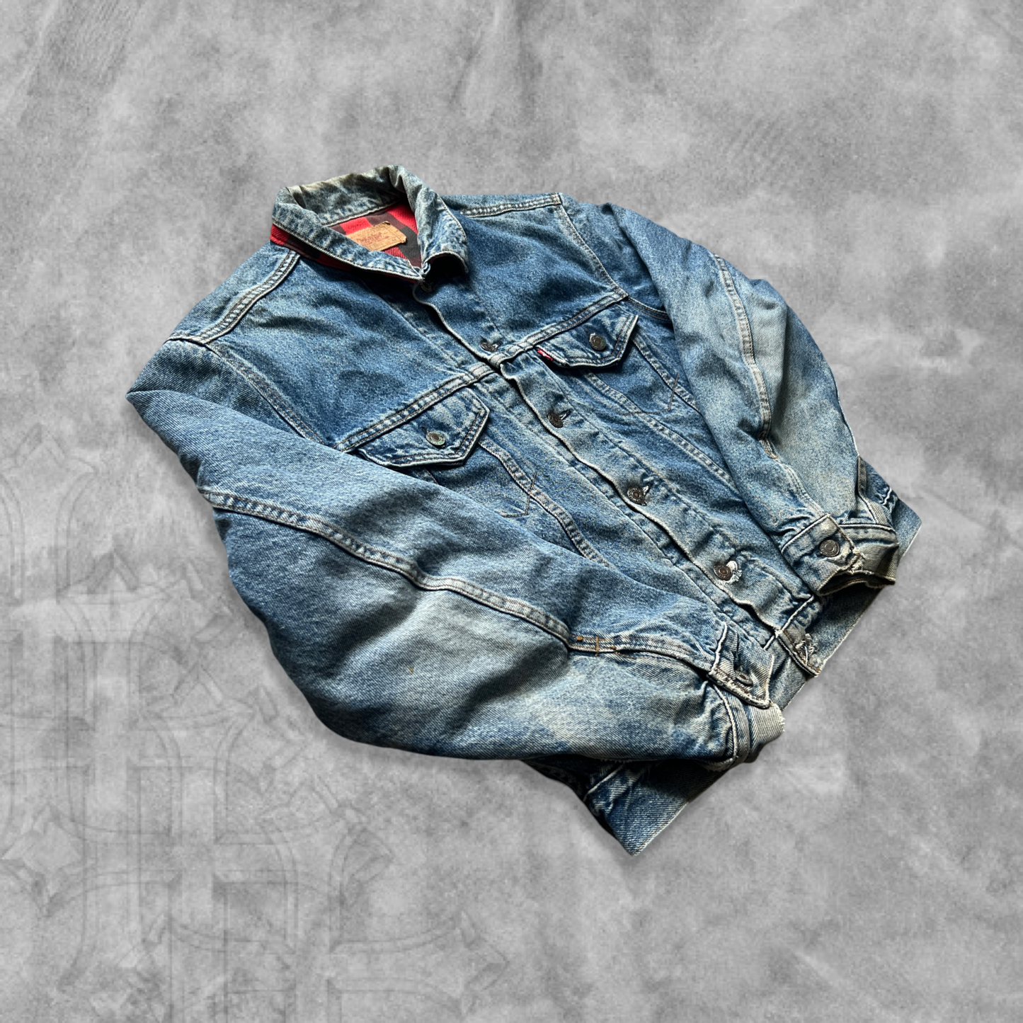 Faded Denim Levis Flannel Lined Trucker Jacket 1987 (S)