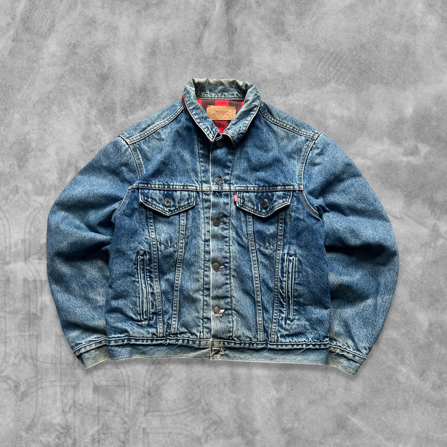 Faded Denim Levis Flannel Lined Trucker Jacket 1987 (S)