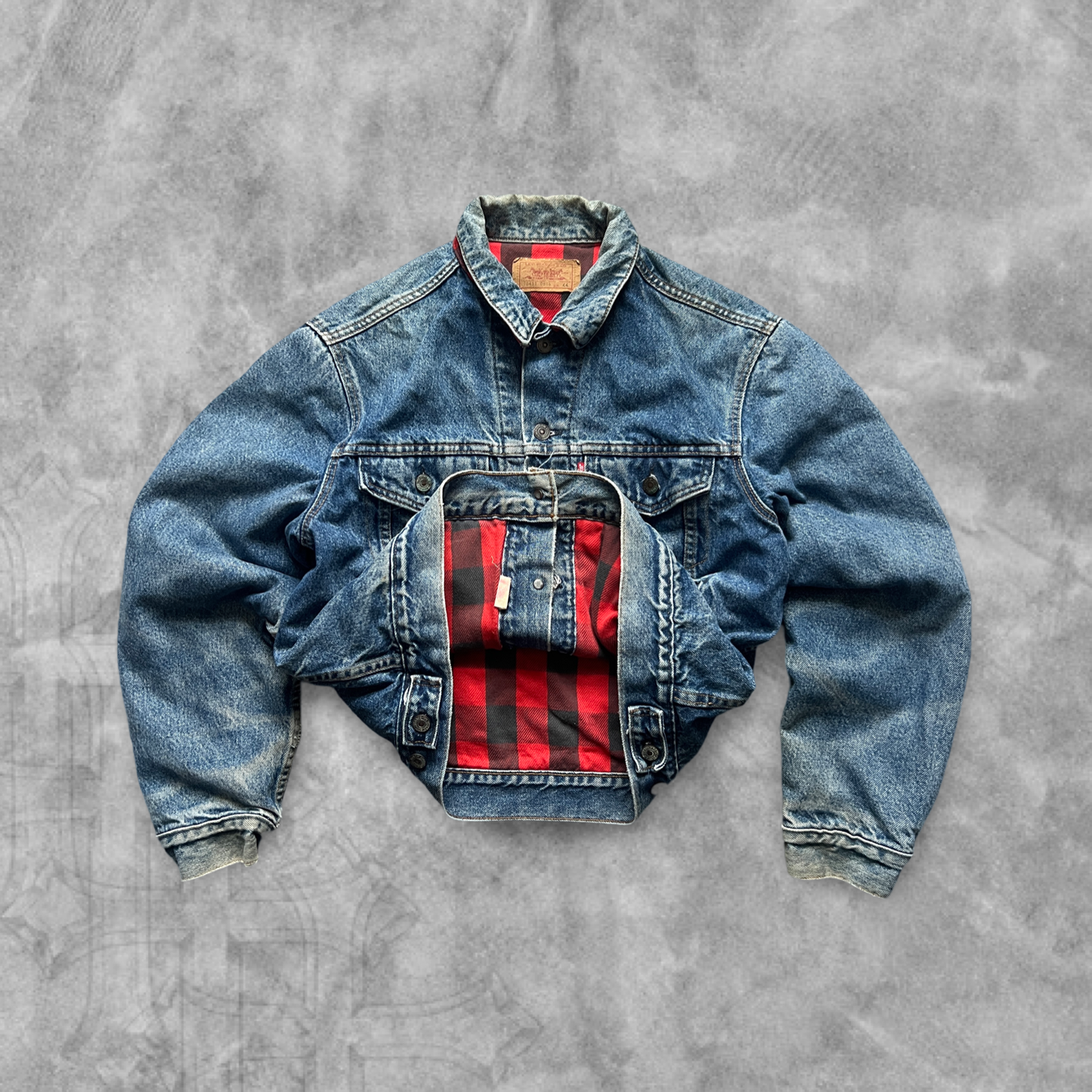 Faded Denim Levis Flannel Lined Trucker Jacket 1987 (S)