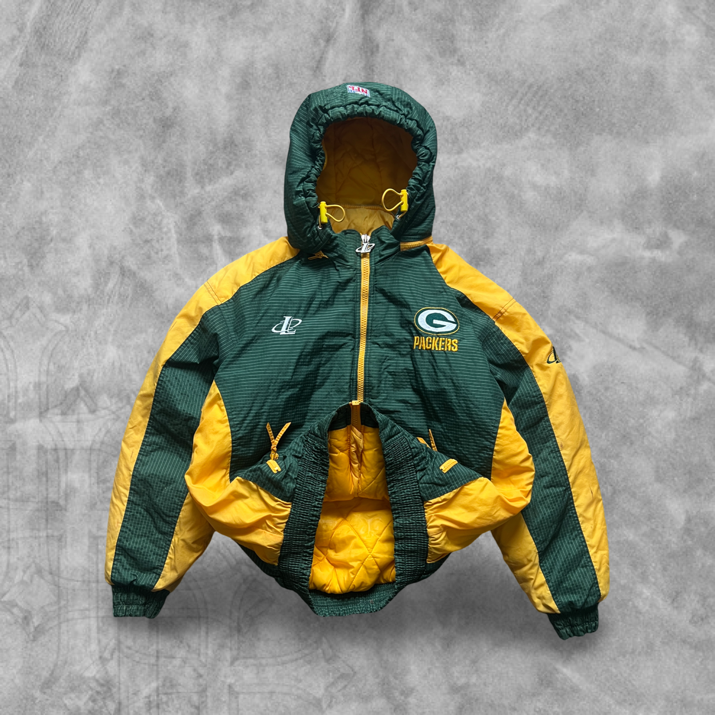 Forrest Green GreenBay Packers Hooded Puffer Jacket 1990s (L)