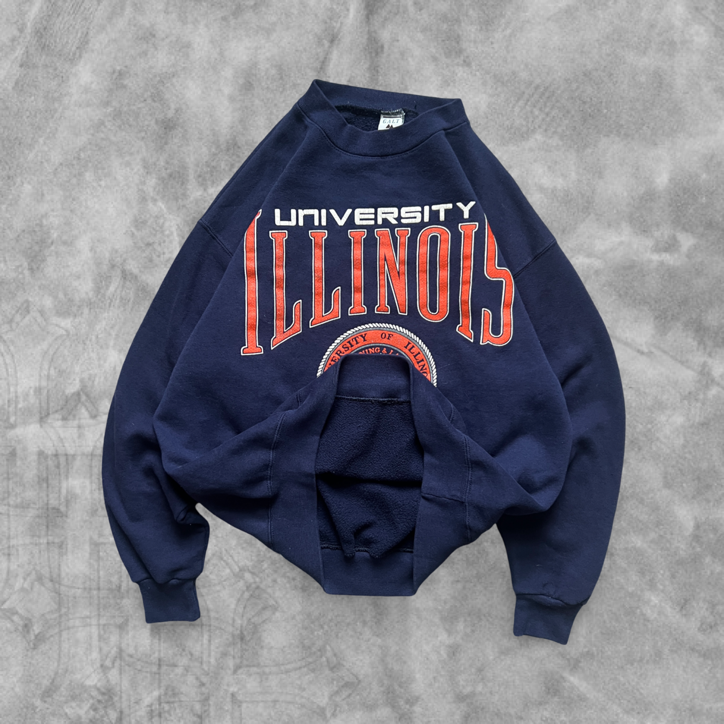 Navy Blue University Of Illinois Sweatshirt 1990s (XL)