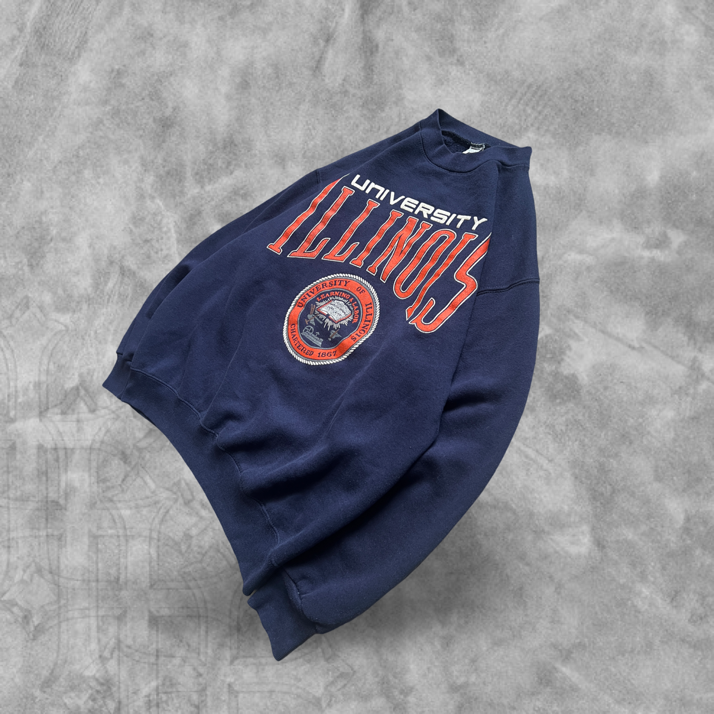 Navy Blue University Of Illinois Sweatshirt 1990s (XL)